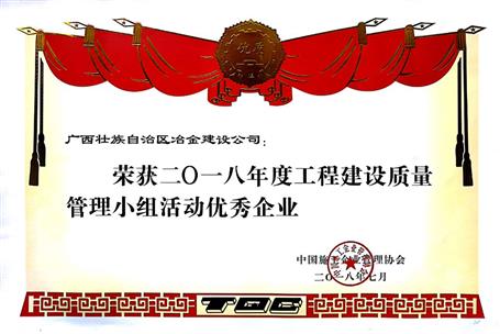 公司榮獲全國工程建設優(yōu)秀質(zhì)量管理小組活動多項榮譽
