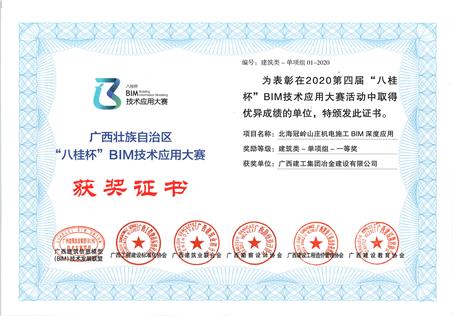喜訊！公司榮獲“八桂杯”BIM技術應用大賽一等獎